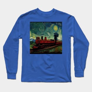 Starry Night Wizarding Express Train Long Sleeve T-Shirt